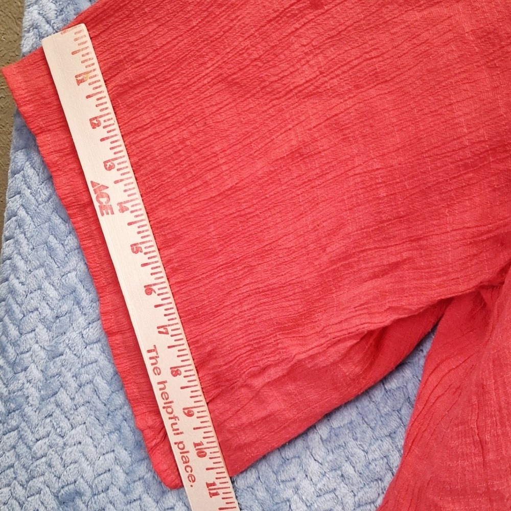 Unique Spectrum Coral Red Boho Lace Trim Tassel Blouse Top 2X Summer Comfort - Picture 5 of 9